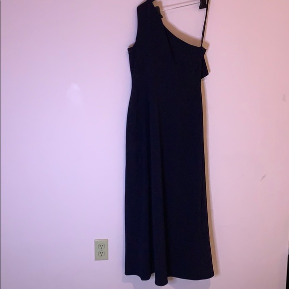 Calvin Klein Navy one shoulder gown Size 14 - Picture 5 of 7